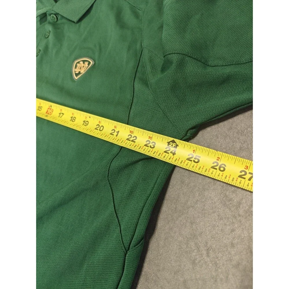 Adidas Notre Dame Fighting Irish Polo Shirt Green Mesh Performance Golf Men XL